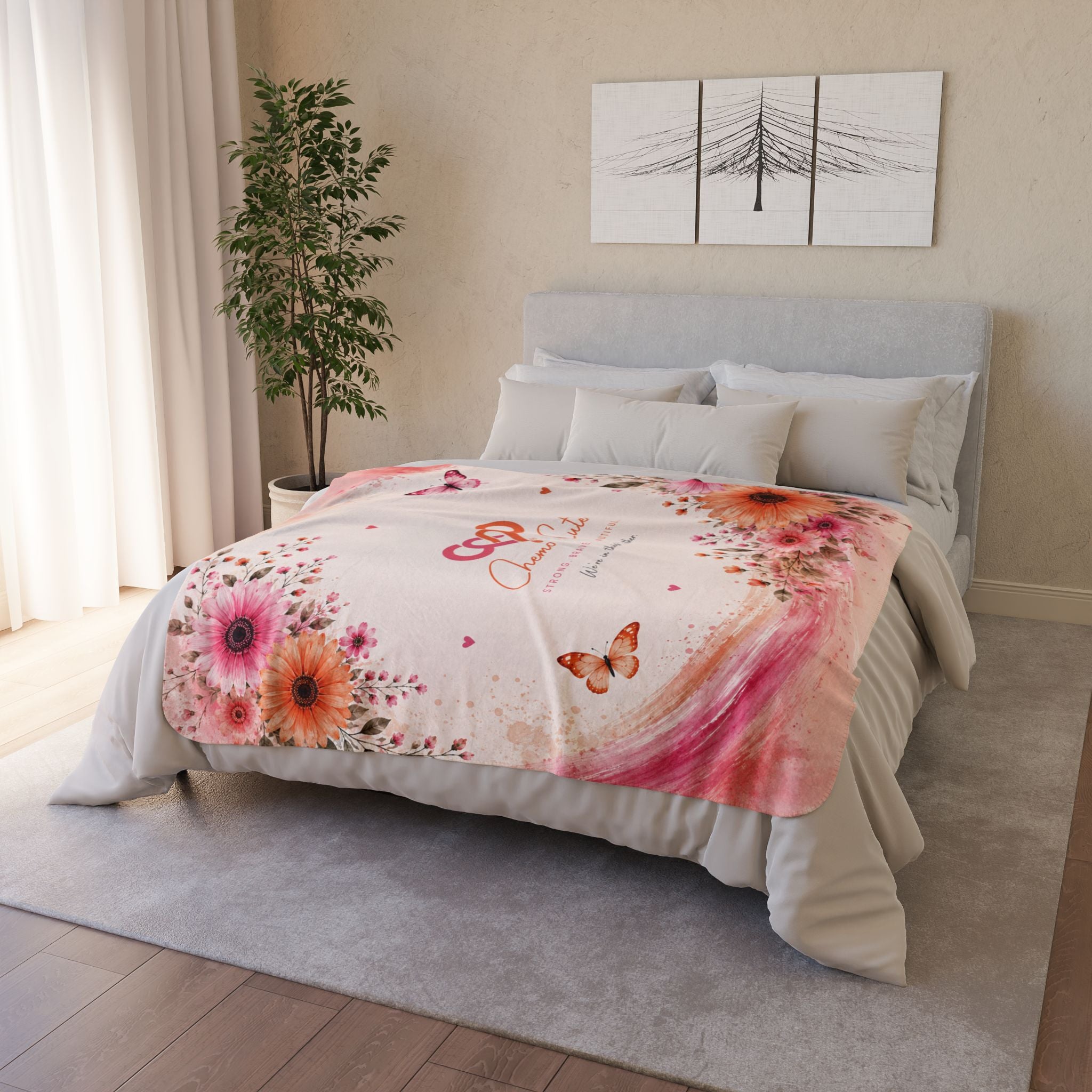 Chemo Cute™ Floral Sherpa Comfort Blanket