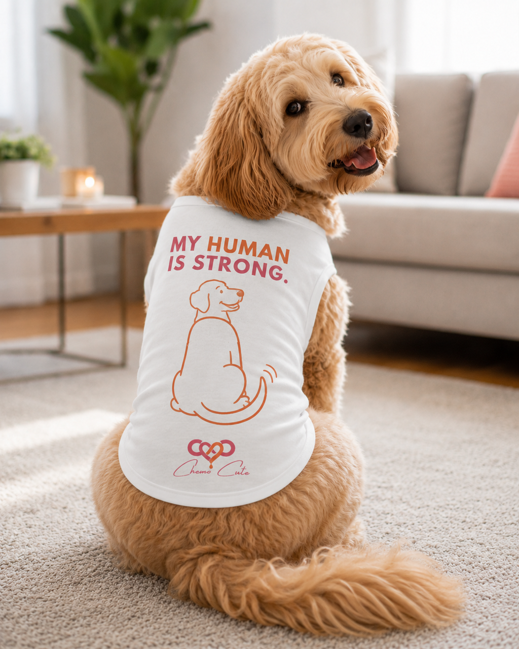 Chemo Cute Support Pup Tank – My Human Is Strong