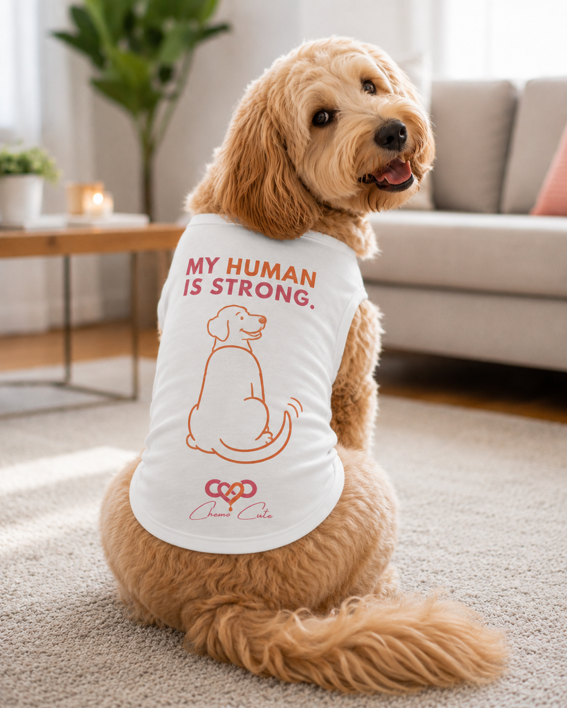 Chemo Cute Support Pup Tank – My Human Is Strong