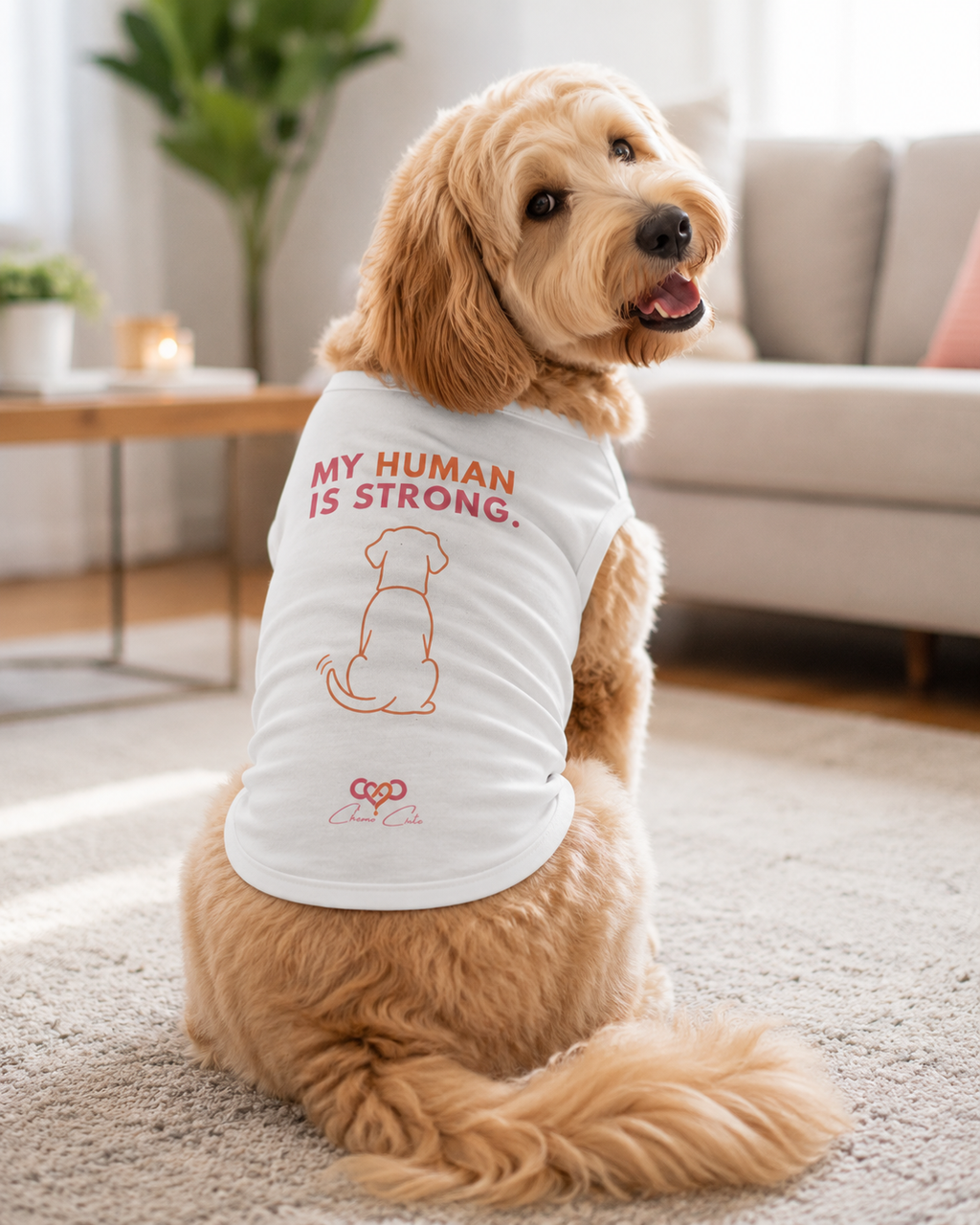 Chemo Cute Support Pup Tank – My Human Is Strong