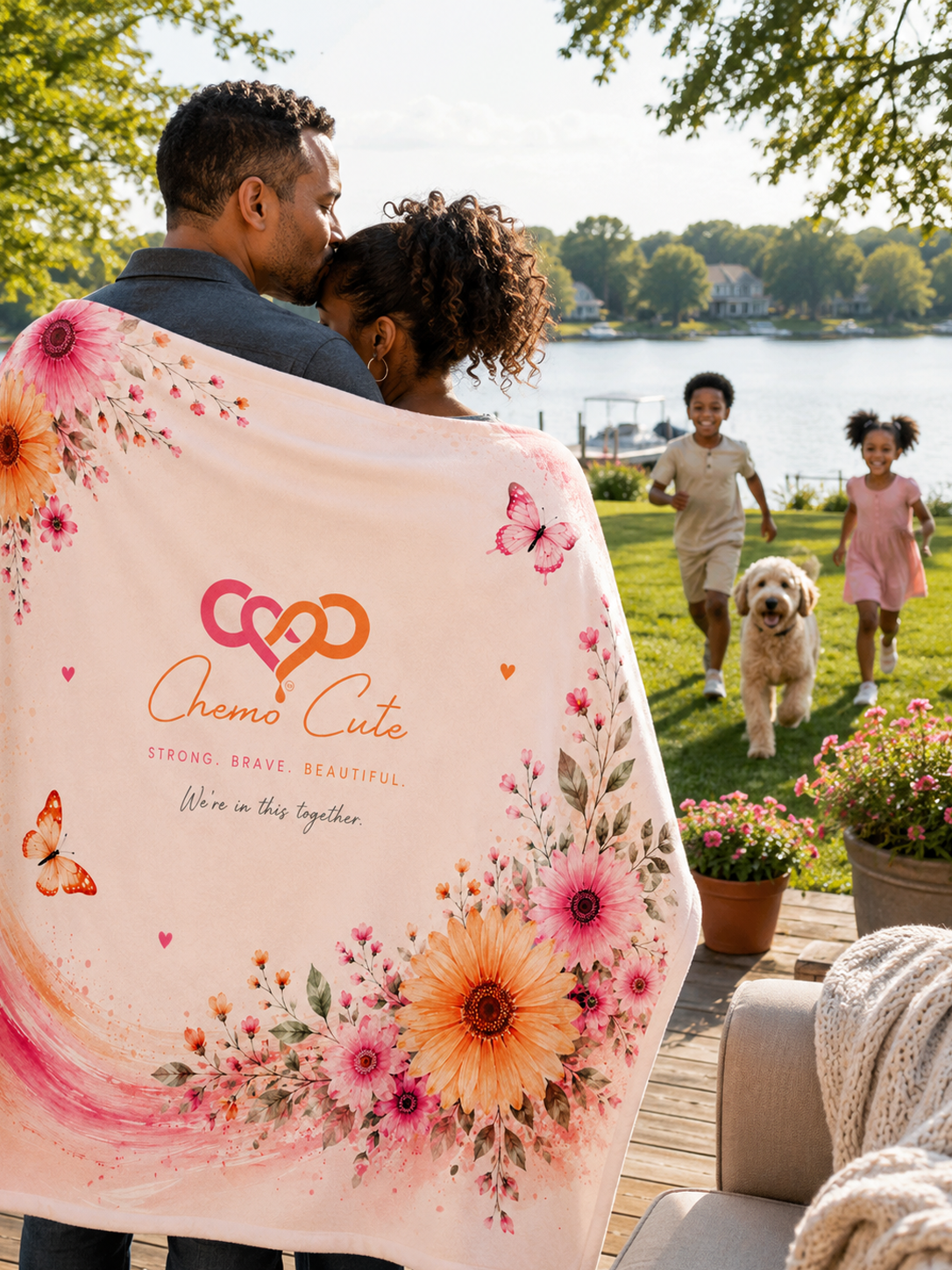 Chemo Cute™ Floral Sherpa Comfort Blanket